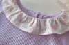 Girls' Floral Collar Short Sleeve Summer Outfit - Stylish Baby Two-Piece Set In Solid Color