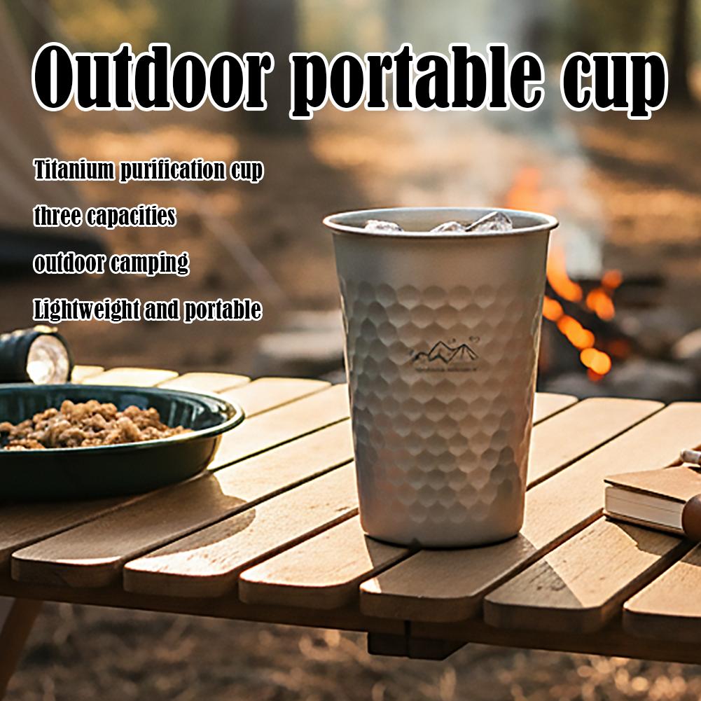 350/500/600ml Outdoor Portable Titanium Cup Camping Hiking Lightweight Reusable Safe Smooth Travel Drinkware
