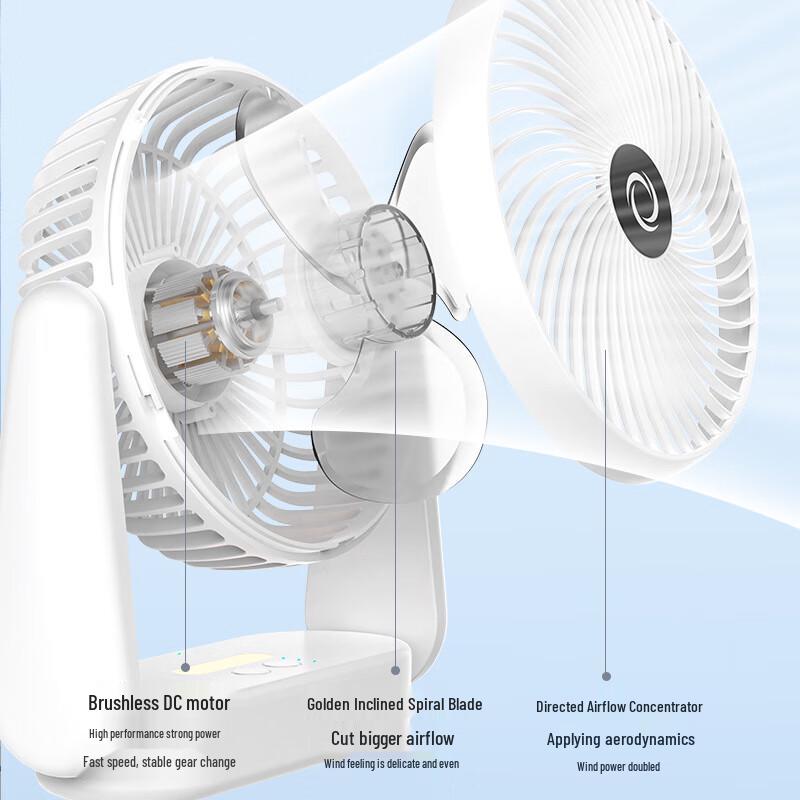 OEING Outdoor Mini Portable USB Camping Fan with Light