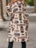 Cappotto Peluche da Donna con Scollo Etno e Maniche Lunghe - Collezione Autunno/Inverno 2025
