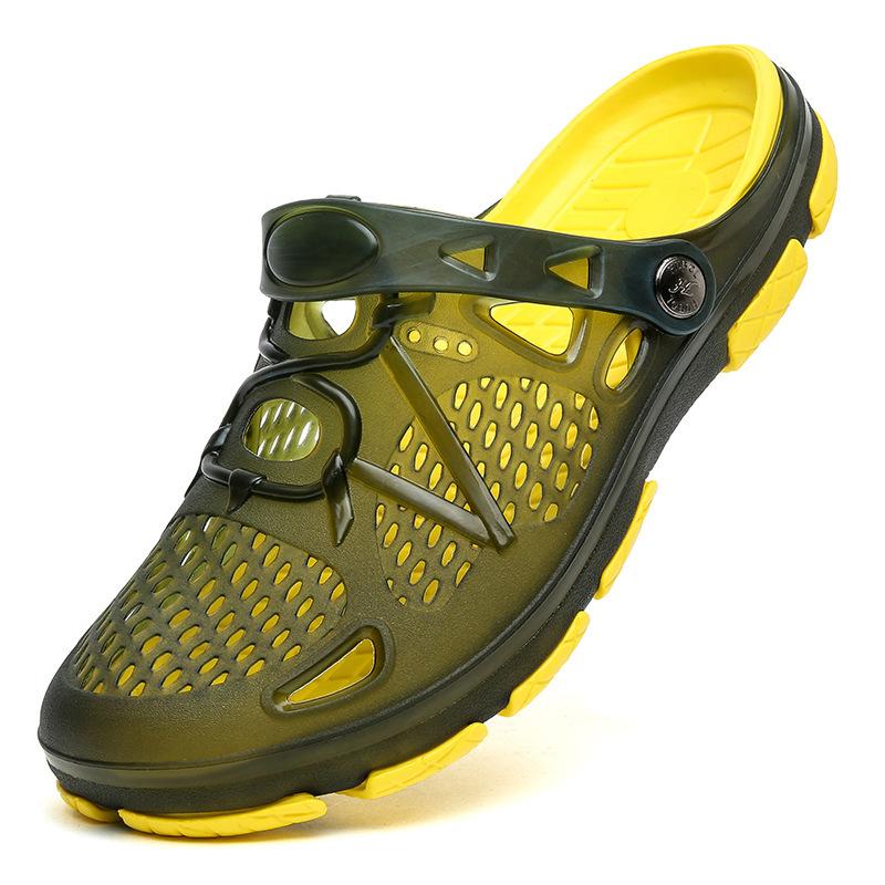 

Тапочки женские уличные 2025 новые летние уличные нескользящие с закрытым носком туфли женские на платформе желе пляжные сандалии 45