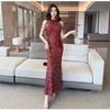 White evening dress women's new high-end light luxury niche high-end banquet temperament host shiny fishtail skirt