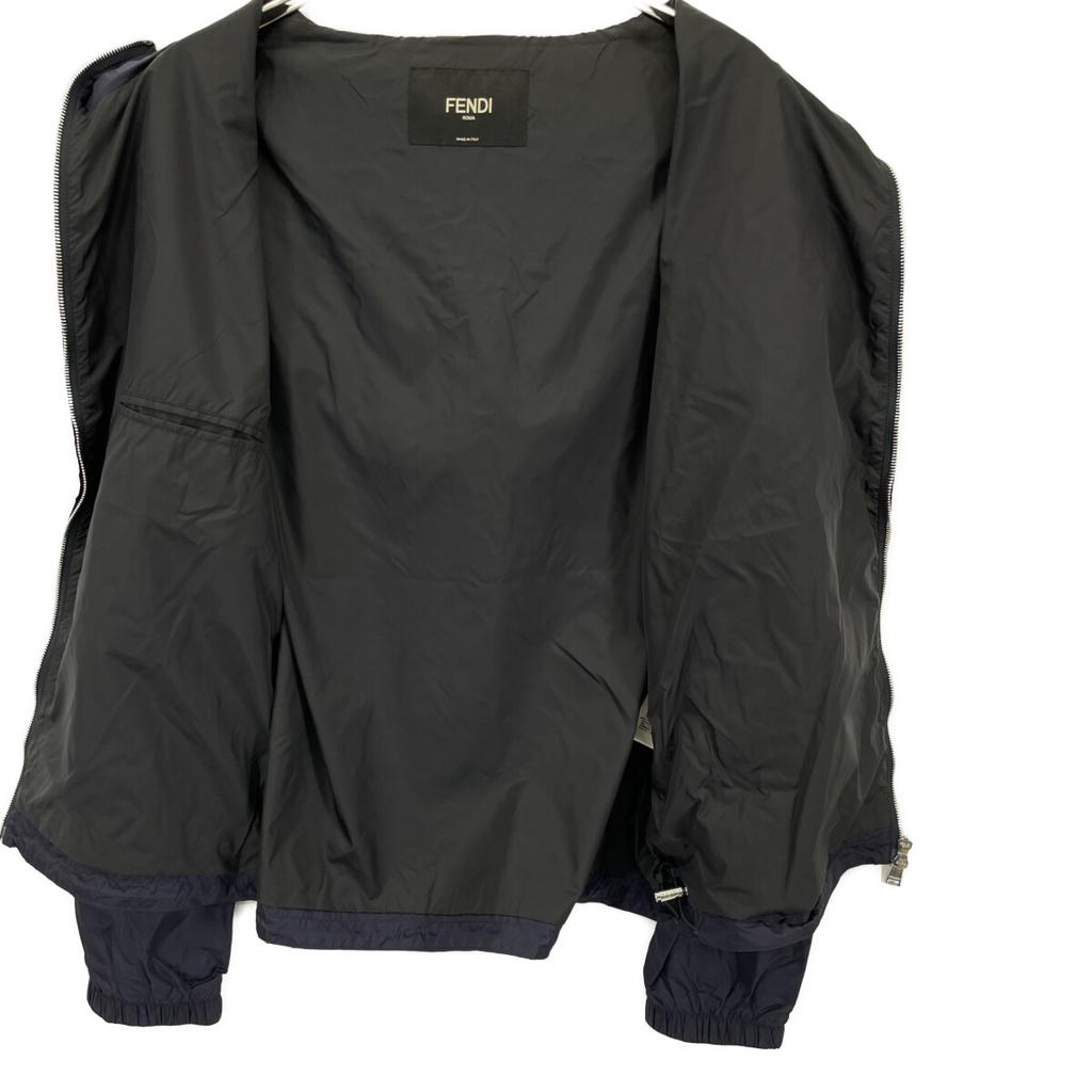 Fendi 2011 Sonbahar/Kış 1310 AR9H Lacivert FENDI Üretimi Naylon Fermuarlı Parka Ceket 50 Lacivert Kullanılmış