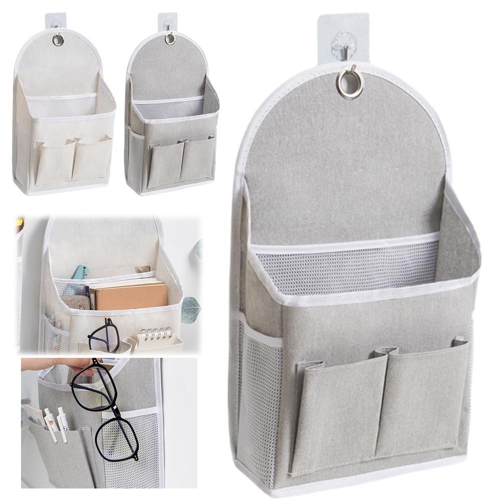 Wall Mounted Storage Bag Fabric Hanging Storage Bag for Dormitory Wall Door Bags Dual-Pocket Side Mesh Organizer Holder