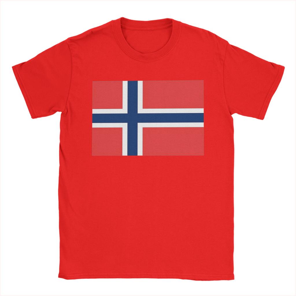 Norway flag Cotton TShirt For Unisex Beach  Vintage TShirts ONeck Harajuku Tee Shirt Plus Size Custom DIY Tops