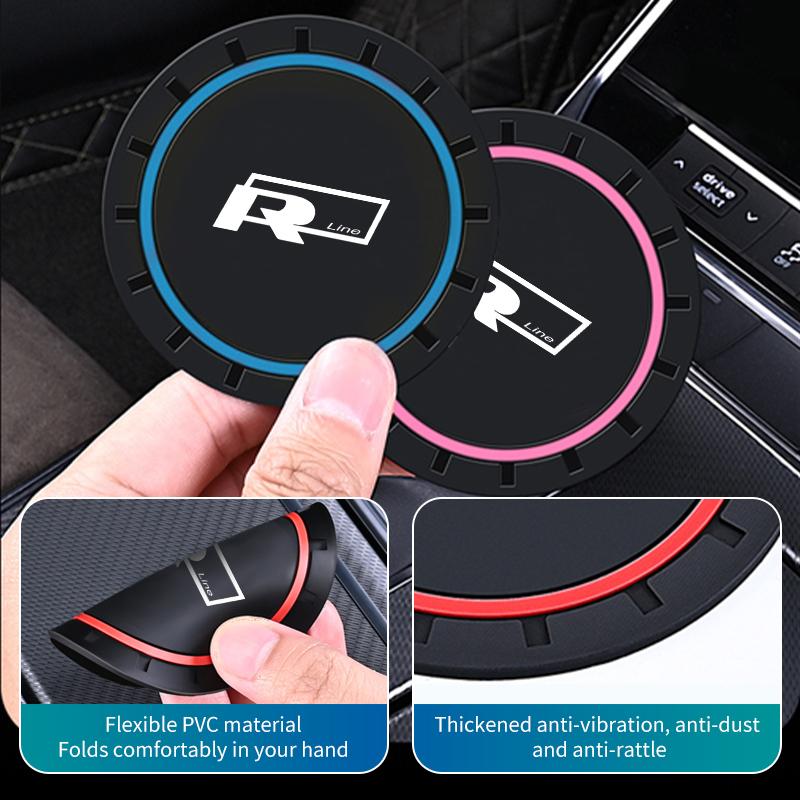 New 2026 Emblems Car Cup Anti Slip Pad With Logo Waterproof Protection Pad For Volkswagen VW Beetle CC B5 B6 B7 EOS GTI MK2 MK4 MK5 MK6 P zs1