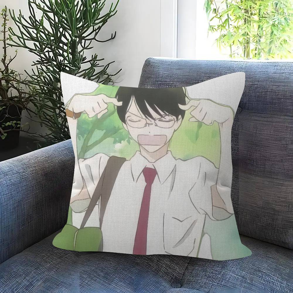 Anime Doukyuusei Rihito Sajo Hikaru Kusakabe Cushion Cover Inches Farmhouse Decor Home Throw Pillow Covers For Couch Decorations