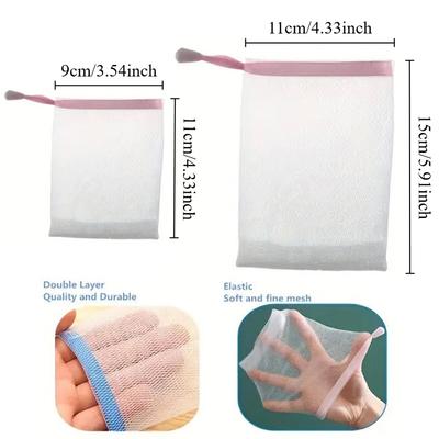 10PCS Shower Gel Soap Bags Hangable Facial Cleanser Foaming Mesh Bags Body Soap Cleanser Bubble Net Bag Cleaning Tools