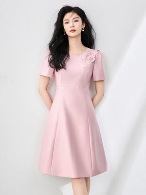Elegant Light Luxury Diamond Inlaid Flower Evening Dress for Women