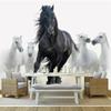 3D Photo Wallpaper Modern Art Black White Horse TV Background Wall Paper Mural Creative Living Room Bedroom Home Decor