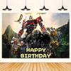 Fun Transformers Background Banner with Optimus Prime Theme for Kids, Children's Party Decoration