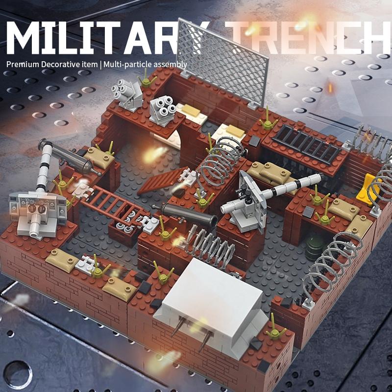 Linyi Toy Boys High-Quality Moc Army Style High-Quality Trench High-Quality Building High-Quality Blocks High-Quality Military High-Quality Base High-Quality