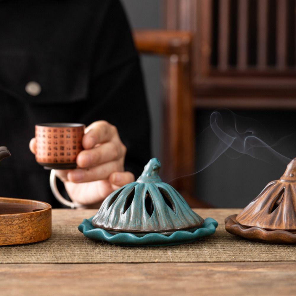 Heat-resistant Incense Burner Holder Flower Statue Fireproof Cotton Ceramic Smudge Bowl Insulation Handcrafted