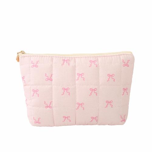 New Floral Quilted Large Plaid Cosmetic Bag Large-capacity Three-dimensional Hand-held Bubble Grid Fashion Pleated Storage Toiletry Bag