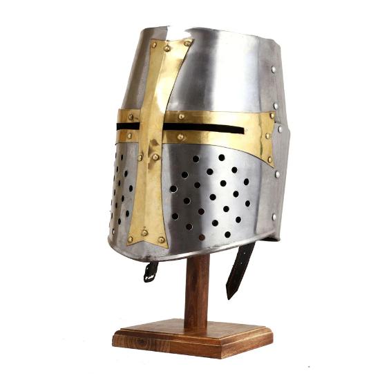 Medieval Antique Knight Special Templar Edition Helmet - Exclusive Replica for Collectors and Historical Reenactments