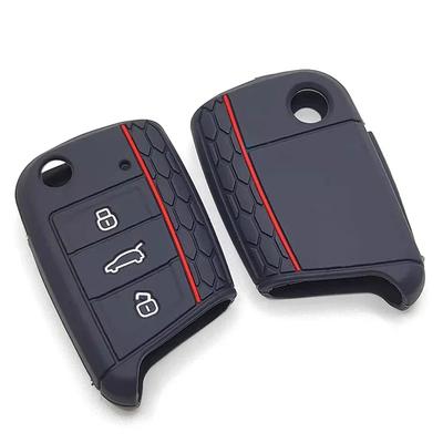 Silicone Car Key Cover Case For Volkswagen VW Golf 7 Polo Tiguan Kodiaq Karoq Mk7 Skoda Octavia A7 SEAT Leon Ibiza Fob 3 Buttons