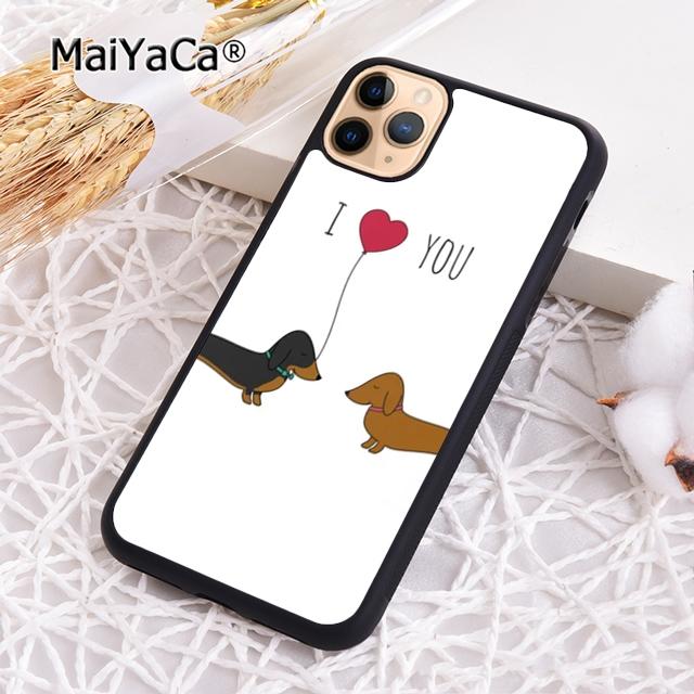MaiYaCa Dachshund Sausage Dog Lover Heartbeat Phone Case For iPhone 17 Air 16 Pro Max 15 14 Plus 12 13 Cover Coque