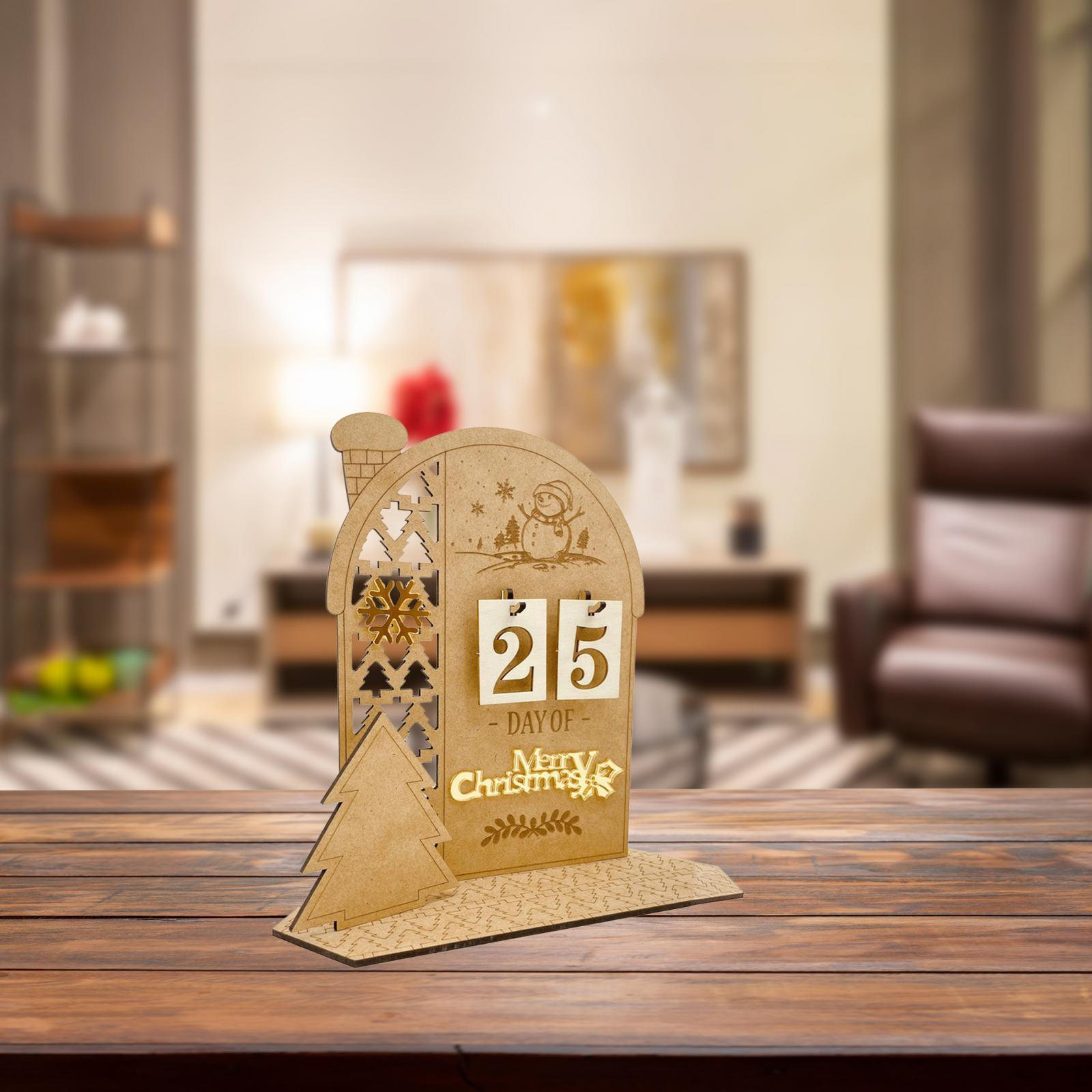 

Рождественский деревянный DIY адвент-календарь Рождественское украшение Ручная работа 20x20см Прочный для вечеринки Style B