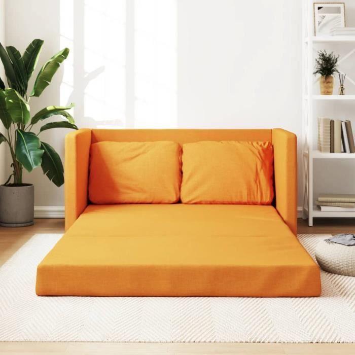 VidaXL Canapé-lit 2 en 1 jaune foncé 112x174x55 cm tissu 353972