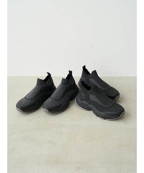 Emi Eco Knit Mode Size cm Sneakers, 13WGS254502, Women's, Black, 24.5