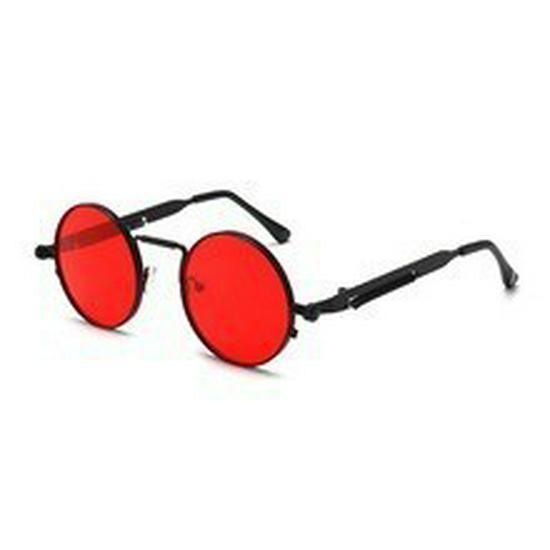 Steampunk Retro Round Sunglasses with Spring Temple for Men and Women