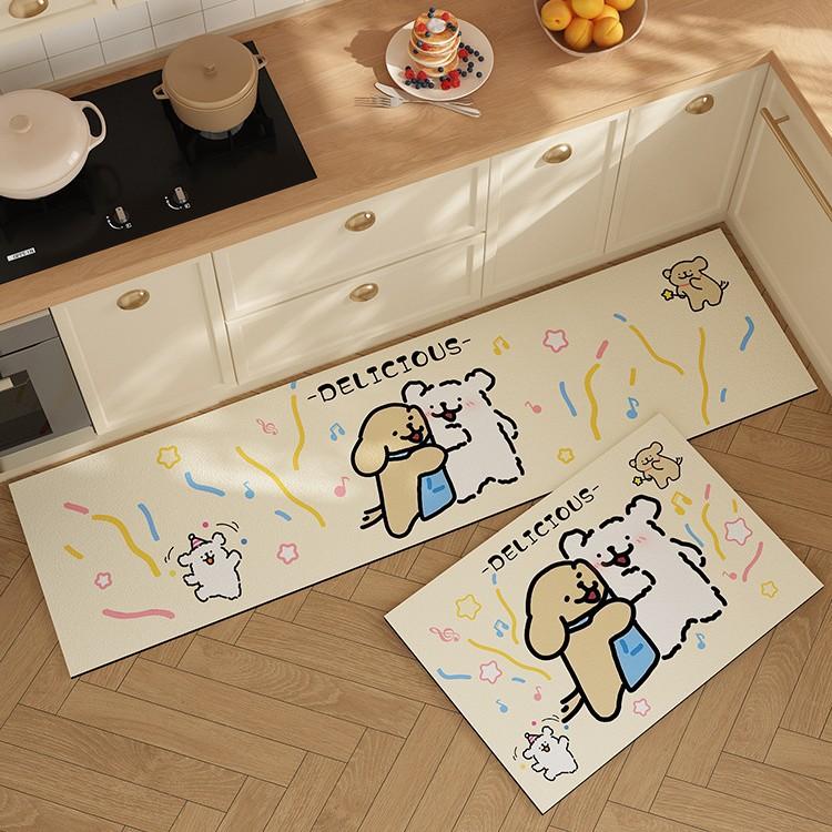 

Diatom Mud Kitchen Floor Mat Dirt-resistant Anti-slip Mat Line Puppy Foot Mat Household Quick-drying Absorbent Floor Mat 40 * 60cm