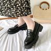 Mode Retro Dicke Sohle Schwarz runde Zehe kleine Lederschuhe Damen Dicke Sohle Einzelne Schuhe Damen Japanischer Stil Schule JK Uniform Schuhe