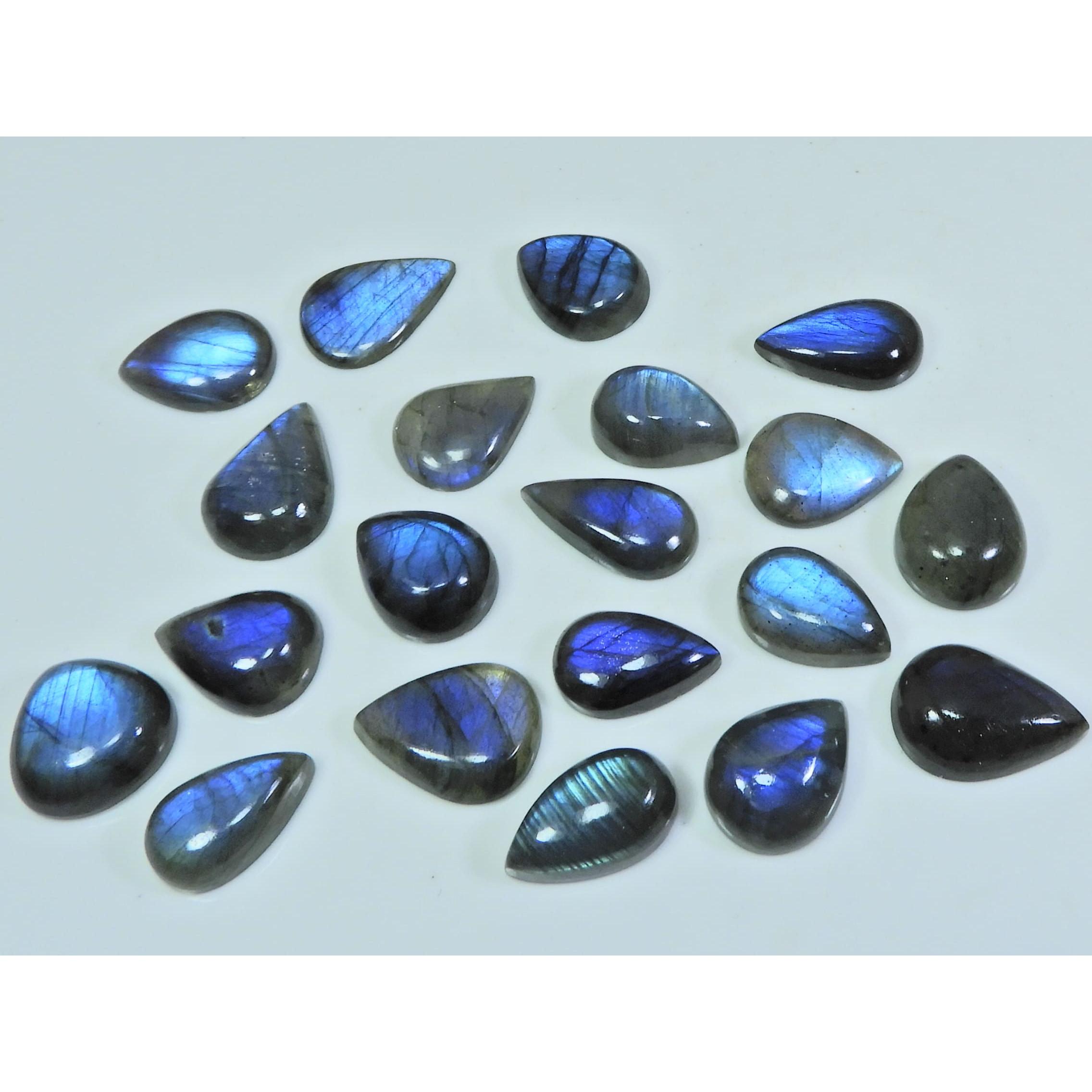 

9X15-12X18MM Natural Blue Labradorite Pear Cabochon Loose Gemstone 20Pcs Lot SY-323