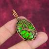Tree Of Life Copper Green Turquoise Pendant Copper Wire Wrapped Gemstone Jewelry