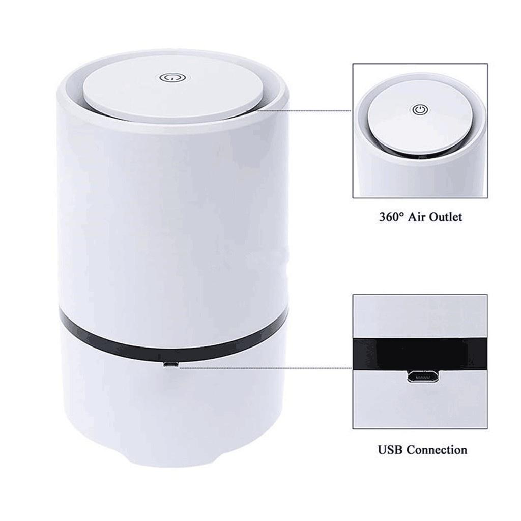 HEPA Filter Touch Ionizer Air Purifier Cleaner Ionizer Oxygen Bar Allergen Odor PM2.5 Remover With Light Home Office