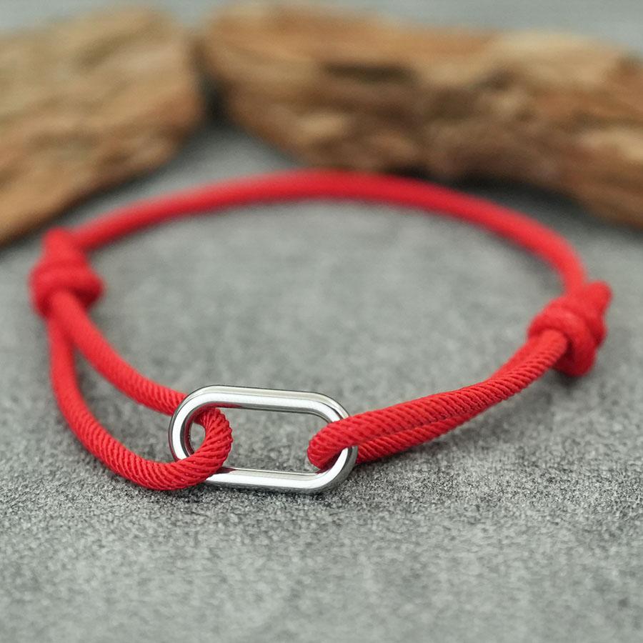 Fashion Mens Adjustable Rope Bracelet Stainless Steel Casual Versatile Accessories Grade A 3mm Thin Lucky Red String Braslet