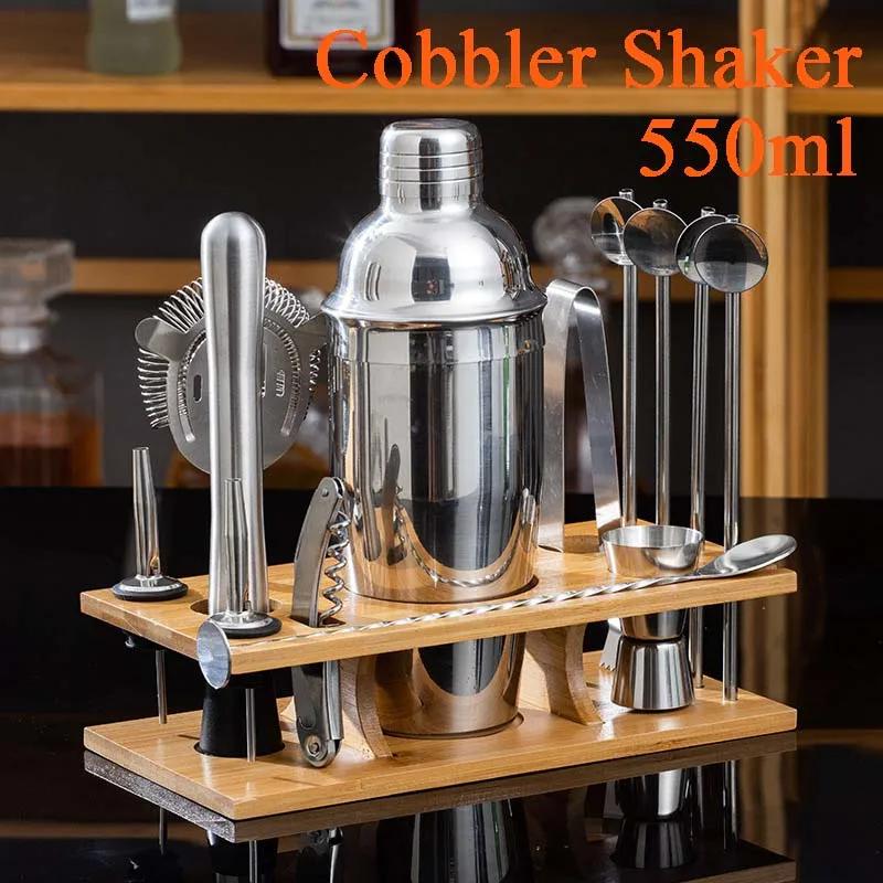 Nerezová sada na koktejly Míchačka Barman sada Cobbler Boston Shaker Barová sada Nástroje Jigger Míchačka Muddler Nalévátko Lžíce