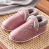 Waterproof Leather-Cotton Slippers, Non-Slip Closed Heel for Indoors