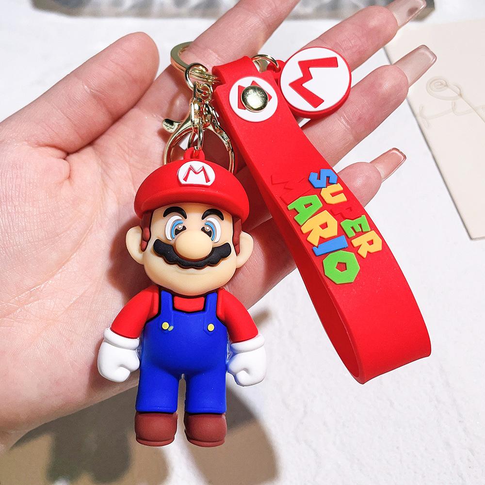 

19 Styles Anime Keychain Mario Bros Luigi Toad Bowser Action Figure Model PVC Cartoon Pouch Doll Pendant Playthings Present