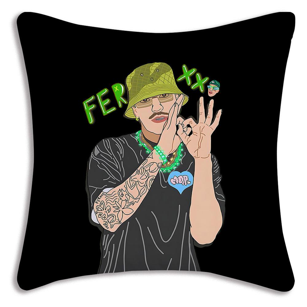 luxury Rapper Feids Pillow Covers Cartoon Sofa Decorative Home Double-sided Printing Short Plush Cute Cushion Cover