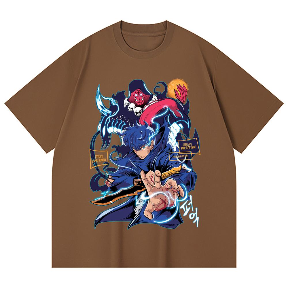 230 Gsm 100% Cotton Solo Leveling V14 Print Unisex Heavy Cotton T Shirt