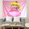 Princess Peach Print Tapestry, Backdrop, Easy Setup, Ideal for Bedroom, Office & Living Room, with Aesthetic Wall Hanging Decor.