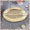 Decorative Gold Leaf  Plate Dish Porcelain Candy Trinket Dish Jewelry Fruit Serving Tray Storage Plate Crockery Tableware