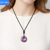 Natural crystal stone safety buckle pendant 30mm donut braided necklace fashion accessories