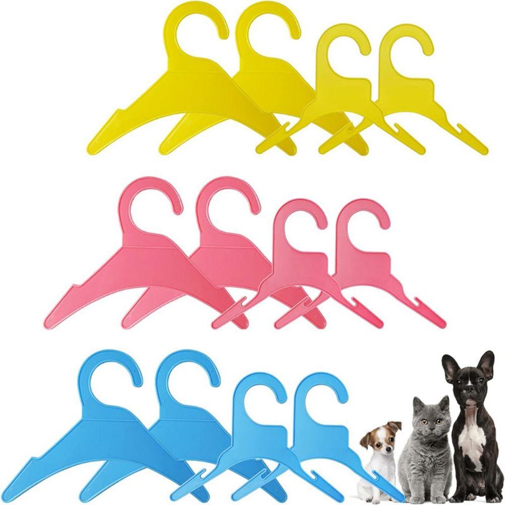 12pcs/set Anti-Skid Pet Clothes Hangers Colorful Small Hangers Mini Wardrobe Cat Clothes Rack  Puppy