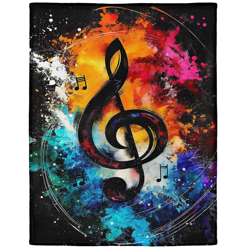 Rock Music Blanket Electric Guitar Punk Style Air Conditioning Blanket Office Nap Blanket Flannel Blanket
