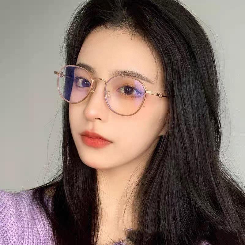 Transparent Computer Glasses alloy Frame Women Men Anti Blue Light Round Eyewear Blocking Glasses Optical Spectacle Eyeglass