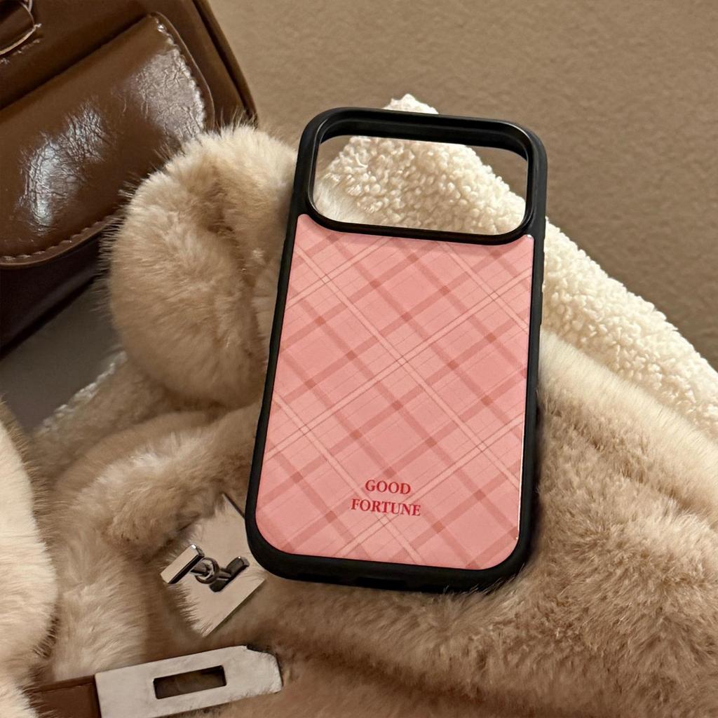 Funda para teléfono con estampado de cuadros rosas para iPhone 16, iPhone 17 y iPhone 17 Pro Max