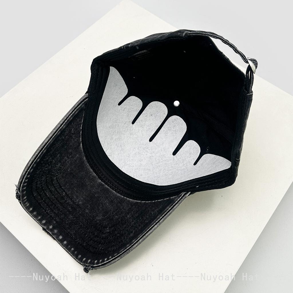 And Women Broken Style Embroidered Letter Prints Baseball Caps Bandhnu Sun Protection Street Style All-Match Distressed Peaked Hats Trendy Ins