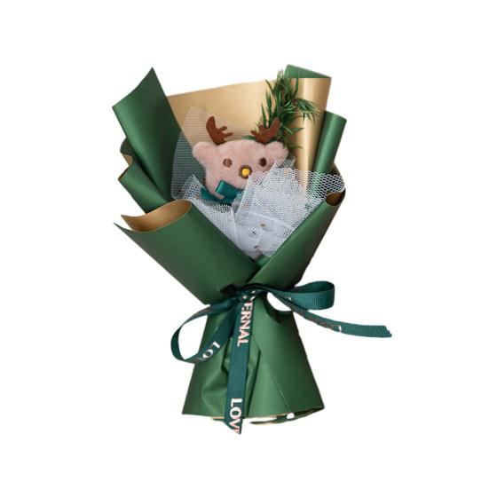 Mini vánoční kytice Umělé jehličí Borovice Šiška Bavlněná květina Ruční kytice Ornament Roztomilé stolní ozdoby Dekorace na vánoční stromeček