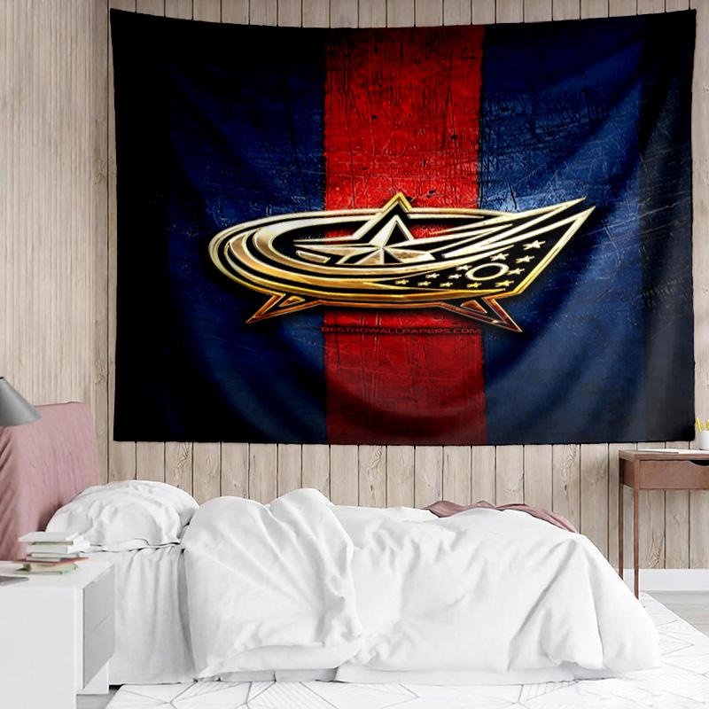 1PC Columbus Blue Jackets Heart Tapestry Accessories Playroom Tapestry, for Bedroom,Livingroom, dormitory Room Wall Decor Fan Birthday Gifts