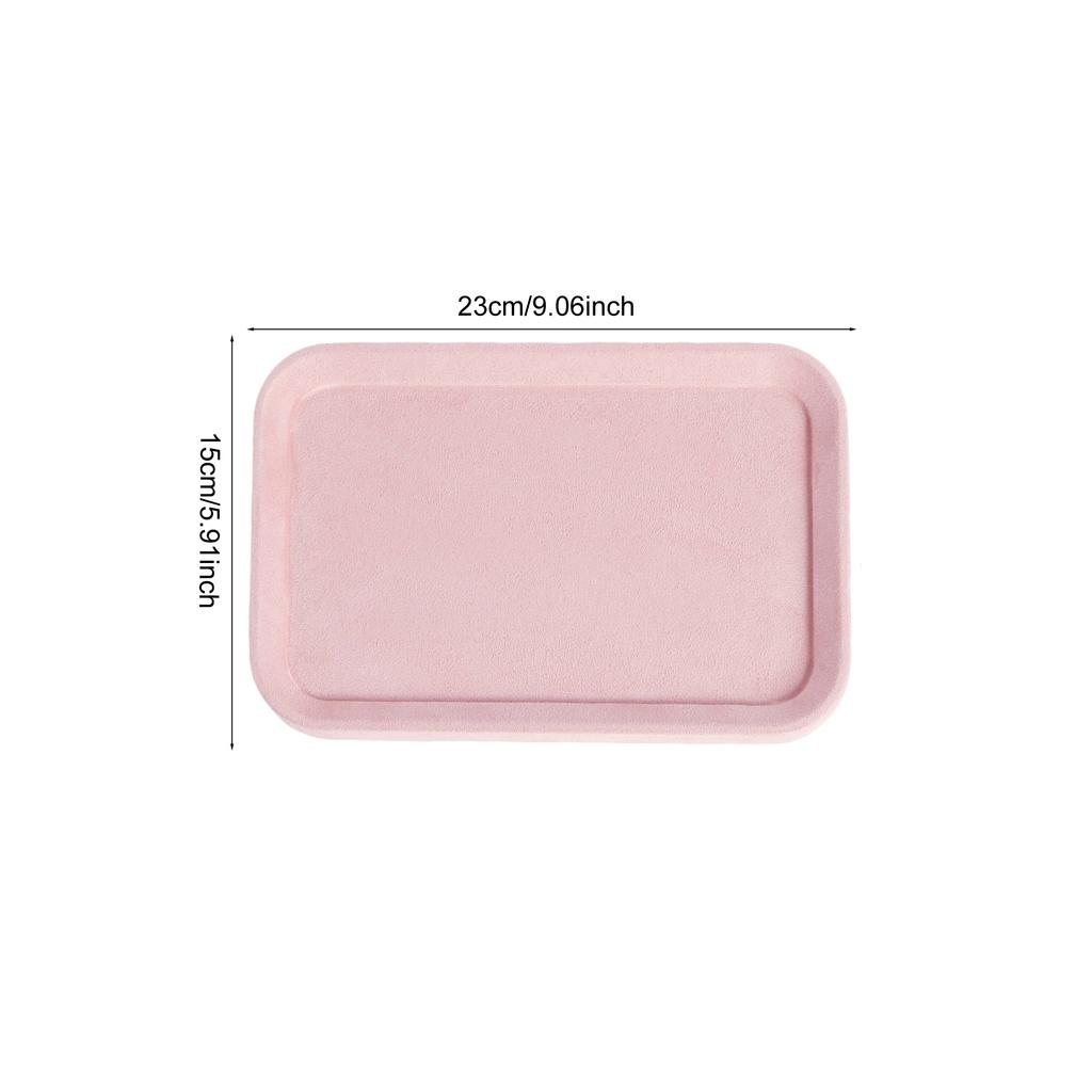 Elegant Pink Velvet Series Jewelry Tray Necklace Bracelet Bangle Earring Ring Display Storage Trays Counter Window Showcase Prop