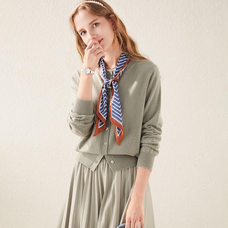 

TUHUANG Women s Pure Wool Knit Cardigan L 165/88A