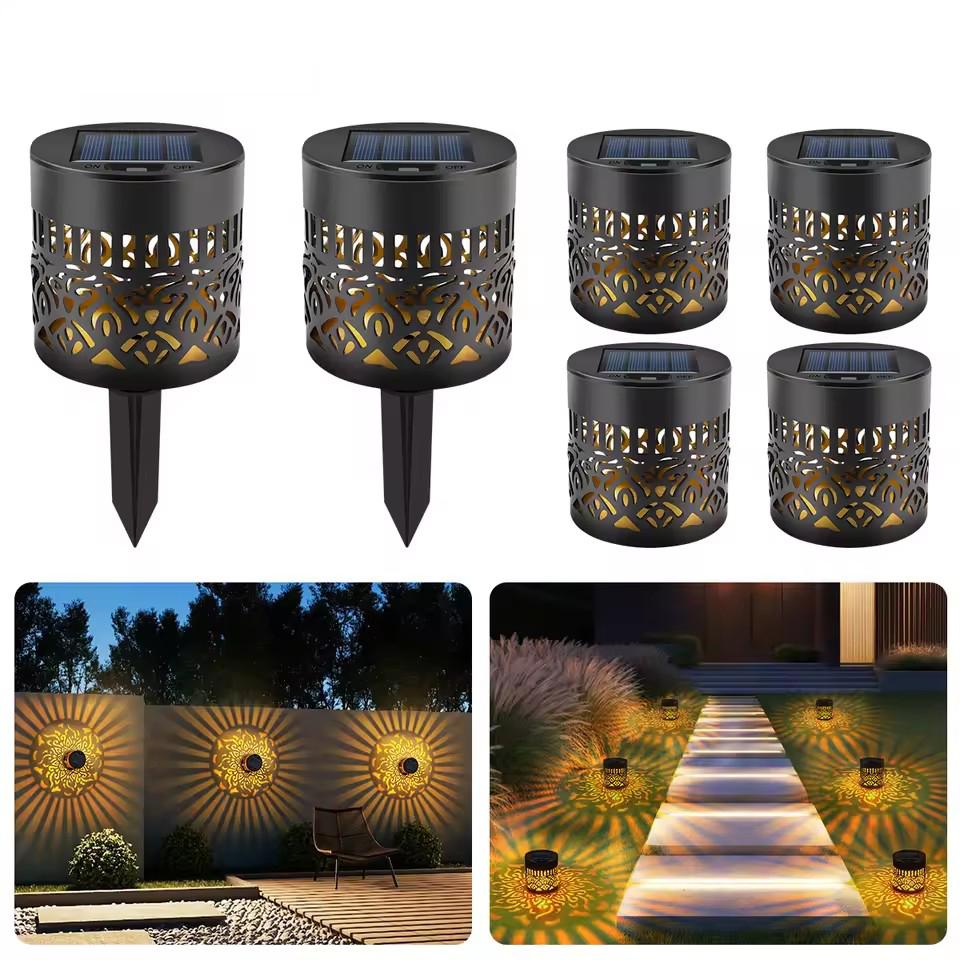 Outdoor Solar Powered Wall Light with Mandala Design Projection for Garden Yard Patio Decoration Solar Decor Light 2 Install way