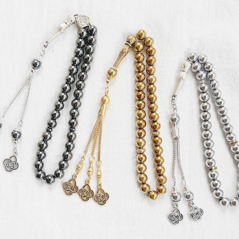 Retro Rosary Beads 33 Beads Tassel Beads Handmade Prayer Beads for Hajj Daily Dhikr